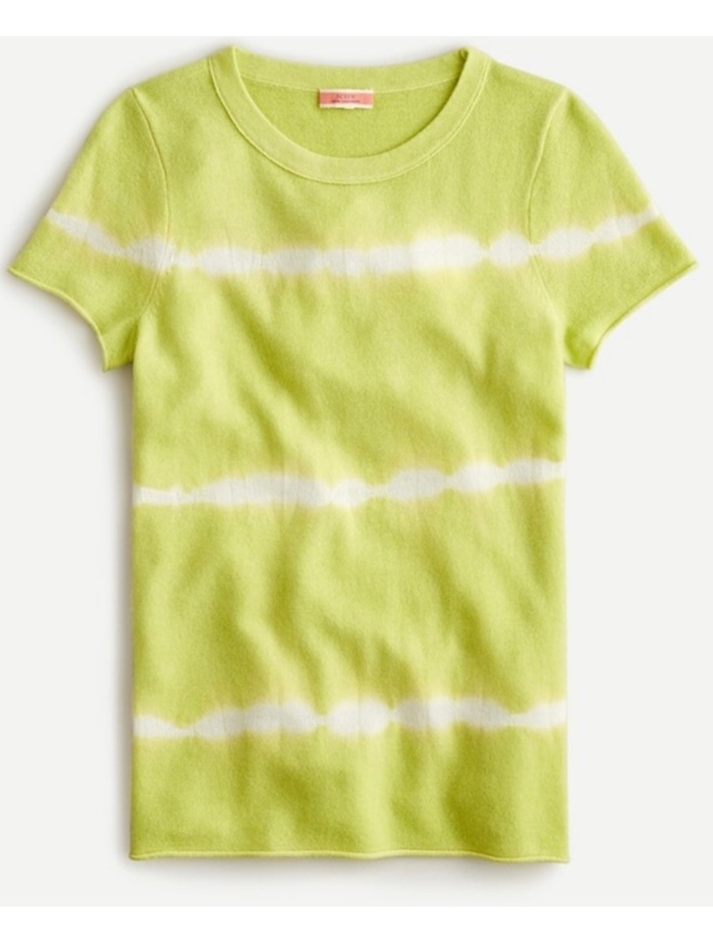 J. Crew Lime and White Tie-Dye Short Sleeve Tee